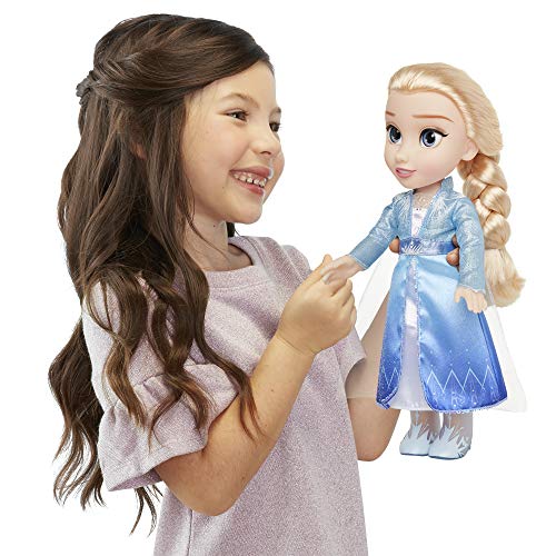 Elsa con Vestido de Viaje, Frozen II, muñeca Grande 38 cm