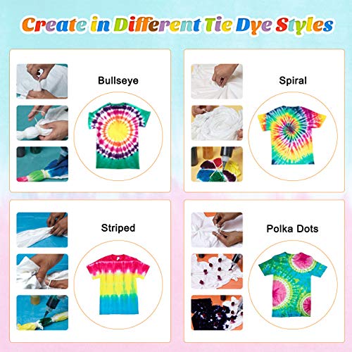 Emooqi Tie Dye Kit, Textiles de Tela 12 Piezas Colores Vibrantes Adecuado para Arte de Bricolaje Tie-Dye para Niños y Adultos (12 Colores)