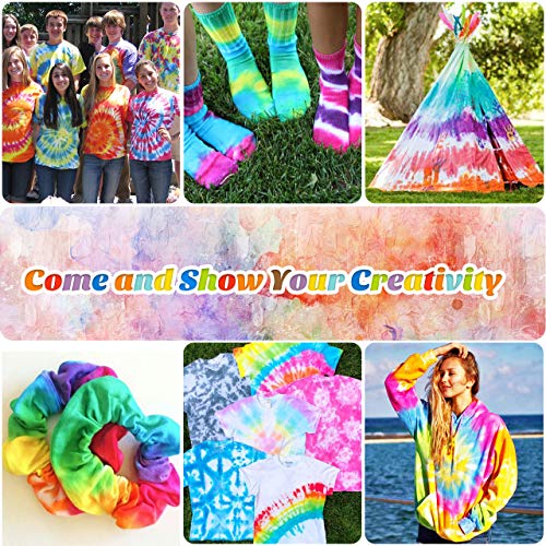 Emooqi Tie Dye Kit, Textiles de Tela 12 Piezas Colores Vibrantes Adecuado para Arte de Bricolaje Tie-Dye para Niños y Adultos (12 Colores)