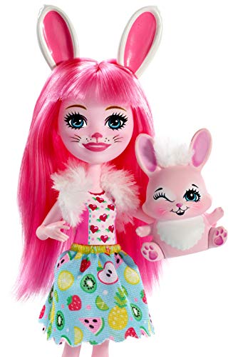 Enchantimals Bree Bunny y Twist, muñeca con Mascota (Matty FXM73) + Muñeca Tamika Tree Frog con Mascota Burst (Mattel GFN43)