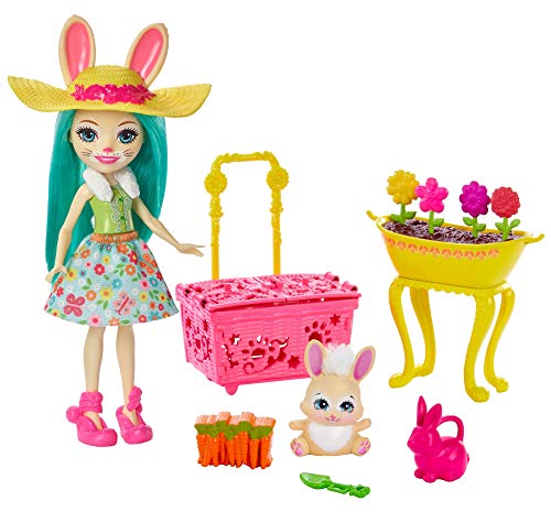 Enchantimals Bunny Blooms, muñeca Fluffy Bunny con accesorios (Mattel GJX33)