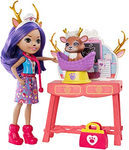 Enchantimals - Clínica de mascotas, muñeca con accesorios (Mattel GBX04)