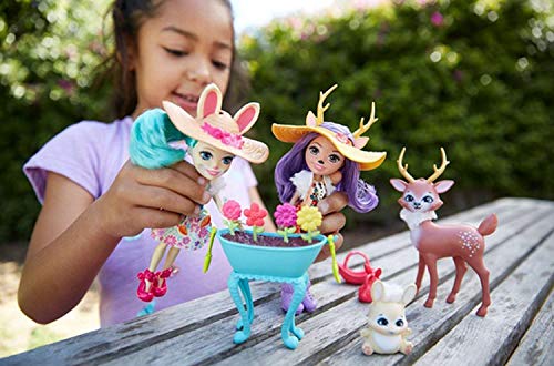 Enchantimals Conjunto jardín mágico, muñeca con mascota y accesorios (Mattel FDG01)