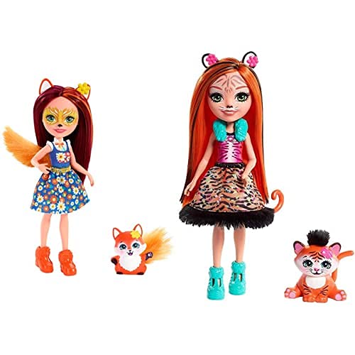 Enchantimals Felicity Fox Y Flick, Muñeca con Mascota (Mattel Fxm71) + Muñeca Tanzie Tiger (Mattel Frh39)