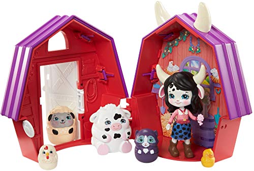 Enchantimals Granja de Cambrie Cow Casa de juguete con muñeca y mascota matrioska sorpresa (Mattel GTM48)