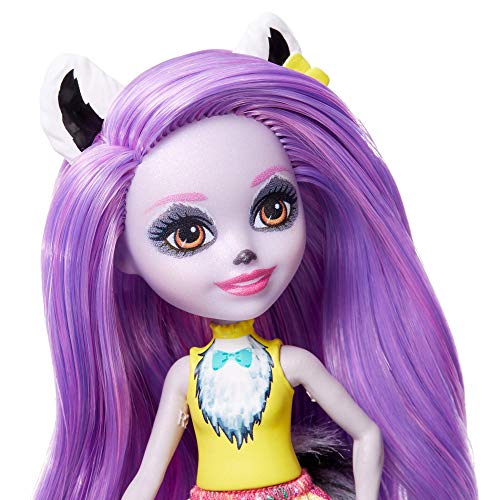 Enchantimals-Larissa Lemur Muñeca con Mascota Ringlet, multicolor (Mattel GFN44)