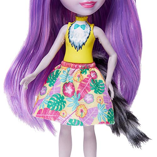 Enchantimals-Larissa Lemur Muñeca con Mascota Ringlet, multicolor (Mattel GFN44)