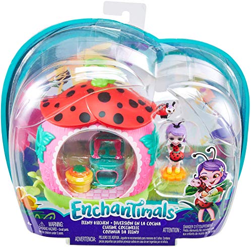 Enchantimals - Minicocina de Ladelia Ladybug, muñeca con accesorios (Mattel FXM98)