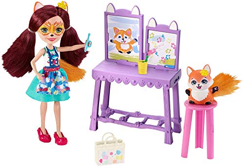 Enchantimals Muñeca con Accesorios y Mascota Felixity Fox Vamos A Pintar (Mattel GBX03)