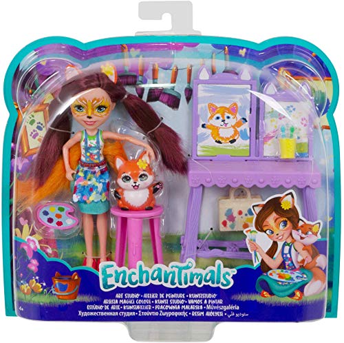 Enchantimals Muñeca con Accesorios y Mascota Felixity Fox Vamos A Pintar (Mattel GBX03)