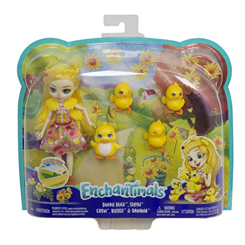 Enchantimals Muñeca Dinah Duck con su mascota el pato Slosh (Mattel GJX45)