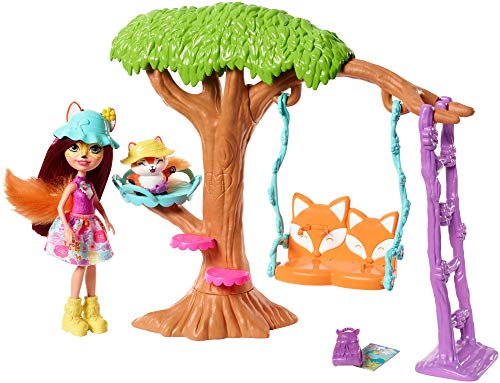 Enchantimals - Muñeca Felicity Fox con mascota Flix en jardín divertido - (Mattel FRH45)