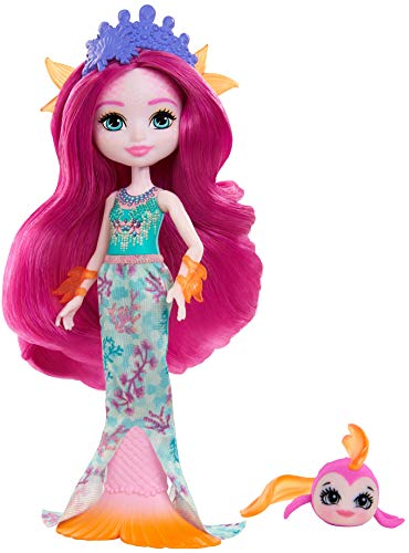 Enchantimals Muñeca pony ROYAL MAURA MERMAID & GLIDE Doll, color morado (Mattel GYJ02)