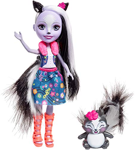 Enchantimals Muñeca rockera Sage Skunk y su batería, accesorios muñeca (Mattel FRH41)