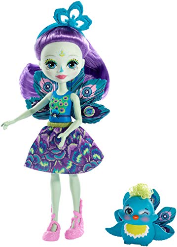 Enchantimals Patter Peacock y Flap, muñeca con mascota (Mattel FXM74)