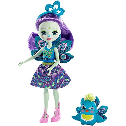 Enchantimals Patter Peacock y Flap, muñeca con Mascota (Mattel FXM74) + Saffi Swan, Muñeca, Multicolor (Mattel FRH38)