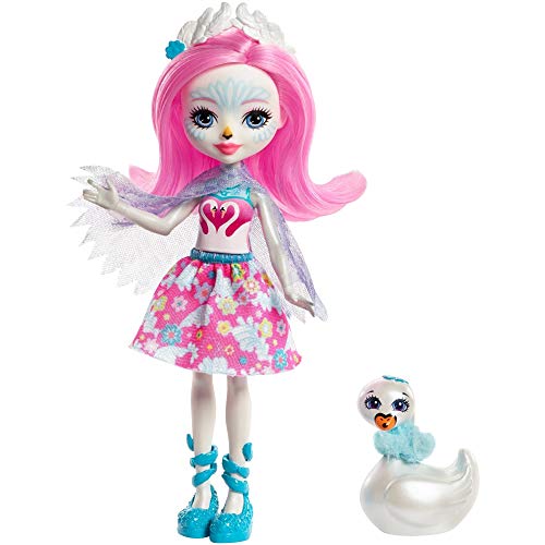 Enchantimals Patter Peacock y Flap, muñeca con Mascota (Mattel FXM74) + Saffi Swan, Muñeca, Multicolor (Mattel FRH38)