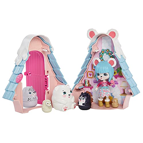 Enchantimals Prawby Polar Bear y Chalet de montaña Muñeca con mascota matrioska sorpresa y casa de juguete Mattel GTM50