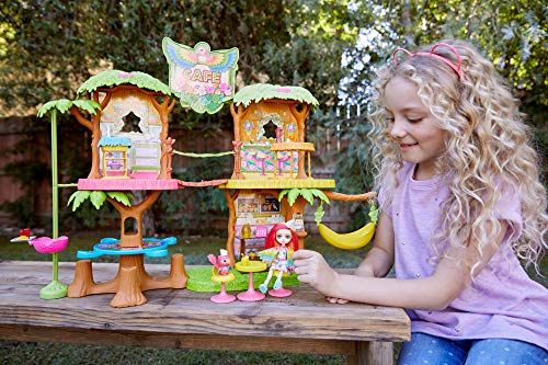 Enchantimals Supercafé de la selva mágica con muñeca Peeki Parrot (Mattel GFN59)