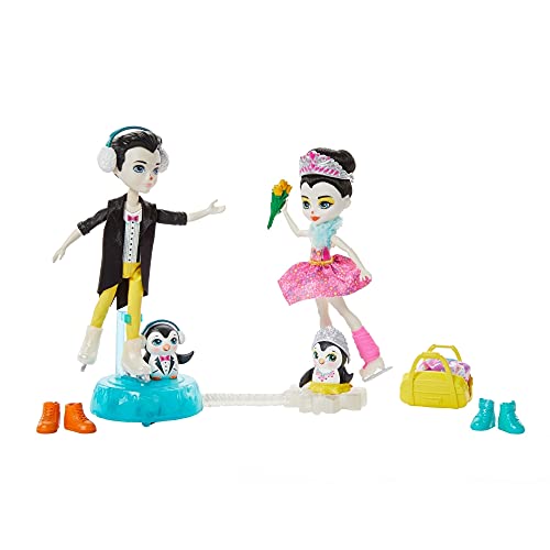 Enchantimals ¡Vamos a Patinar sobre Hielo! Muñeca Petterson Pinguïno y accesorios (Mattel GJX49)