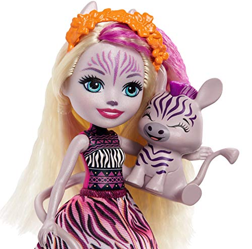 Enchantimals Zadie Zebra y Ref Muñeca con mascota, juguete para niñas y niños +4 años (Mattel GTM27)