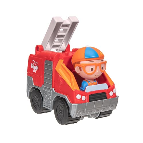 EPHIIONIY Blippi Mini Vehículo 4 Paquete: Camión de Basura, Camión de Bomberos, Móvil, Monster Truck, BLP0002