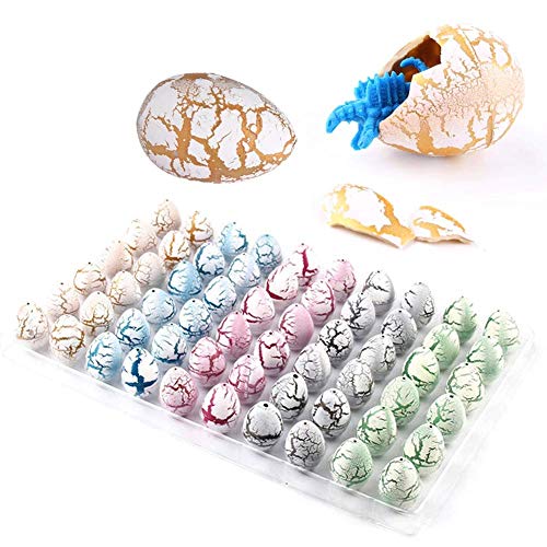 EQLEF Huevos de Dinosaurio Juguete para incubar Cultive Huevos de Dinosaurio Que eclosionan en Agua Mini Huevo de Dinosaurio Juguete Creativo para niños / 60 PCS