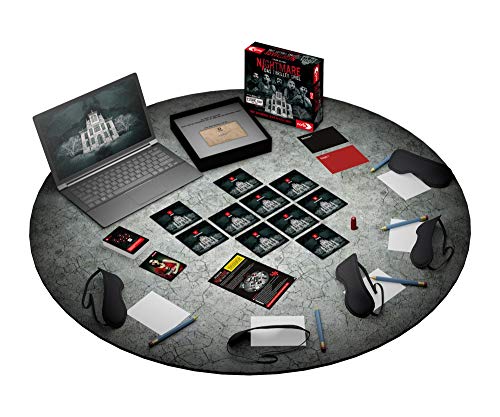 Escape Room Das Spiel - Set de mesa de Pesadilla (juego de Thriller a partir de 16 años, 2 pegatinas Escape y 1 póster de ilusión óptica)