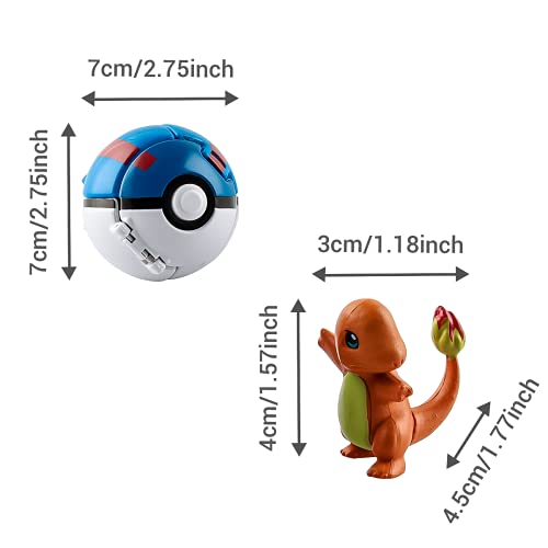 Esportic Poké Bolas Pokéball, Ball figuritas Poké Bolas Pokéball, Poké Bolas, Bola con Figuras Toys para niños