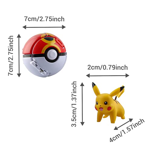 Esportic Poké Bolas Pokéball, Ball figuritas Poké Bolas Pokéball, Poké Bolas, Bola con Figuras Toys para niños