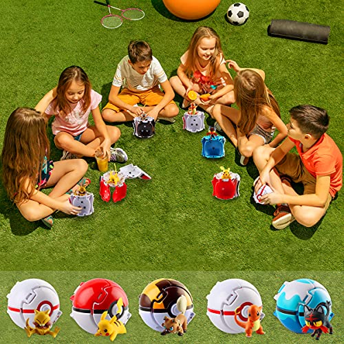 Esportic Poké Bolas Pokéball, Ball figuritas Poké Bolas Pokéball, Poké Bolas, Bola con Figuras Toys para niños (Pikachu)