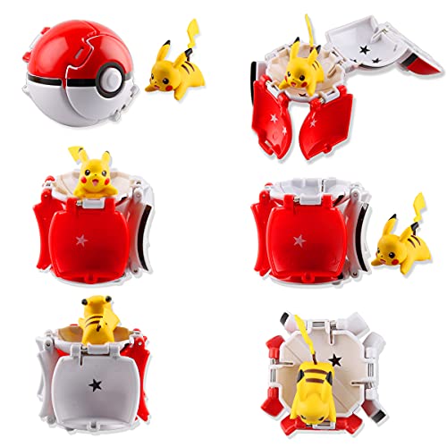 Esportic Poké Bolas Pokéball, Ball figuritas Poké Bolas Pokéball, Poké Bolas, Bola con Figuras Toys para niños (Pikachu)