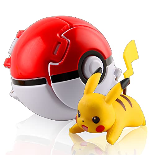 Esportic Poké Bolas Pokéball, Ball figuritas Poké Bolas Pokéball, Poké Bolas, Bola con Figuras Toys para niños (Pikachu)