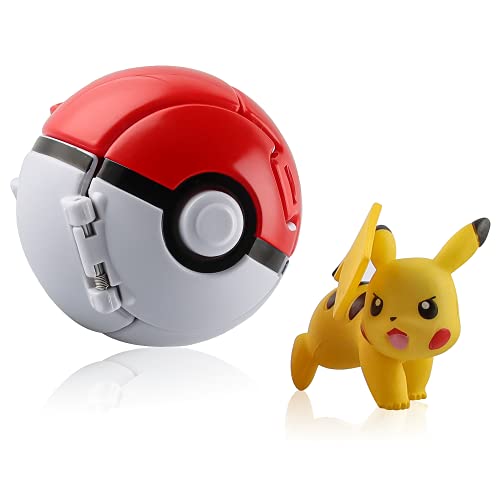 Esportic Poké Bolas Pokéball, Ball figuritas Poké Bolas Pokéball, Poké Bolas, Pokémon Ball, Bola de Pokémon con Pokemon y Pokemon con Figuras Pokemon Toys para niños (Pikachu)