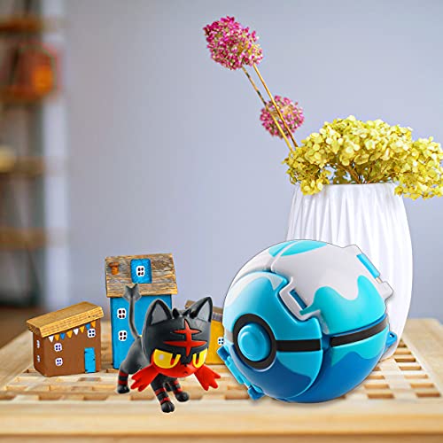 Esportic Poké Bolas Pokéball, Figuritas Ball, Ball figuritas Poké Bolas Pokéball, Poké Bolas, Bola con Figuras Toys para niños (Fire Spot Meow)