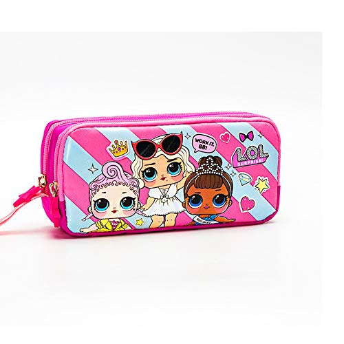 Estuche Escolar Niño, LOL Surprise Girl Estuches para Lápices Multifuncional Estuche de lápices de Gran Capacidad Bolsa de lápiz Organizador de papelería para Estudiantes 20*7*10cm