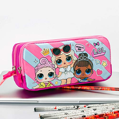 Estuche Escolar Niño, LOL Surprise Girl Estuches para Lápices Multifuncional Estuche de lápices de Gran Capacidad Bolsa de lápiz Organizador de papelería para Estudiantes 20*7*10cm