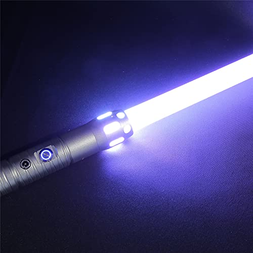 ETE ETMATE Sable de luz con mango de metal RGB 11 colores intercambiables,7 juegos de modos de efectos de sonido Metal Aluminio Hilt Force FX Lightsaber Duel Light Sabres,mango de aleación Light Sabre