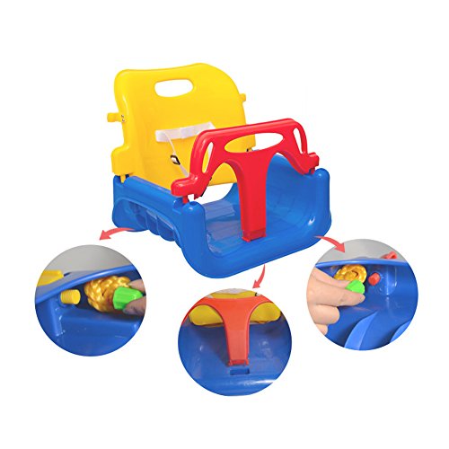 EXTSUD 3 En 1 Columpios Infantiles para Bebés Niños con Silla Convertible en Asiento de Seguridad, Carga Máx. 150 KG, para Casa Jardín Interiores o Exteriores (Azul)