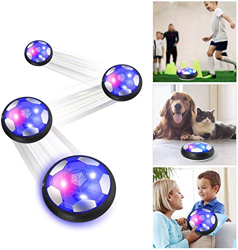 EXTSUD Balón Fútbol Flotante, Pelota de Air Fútbol con Protectores de Espuma Suave y Luces LED, Juguete Deportivo para Niños de 3-12 Años