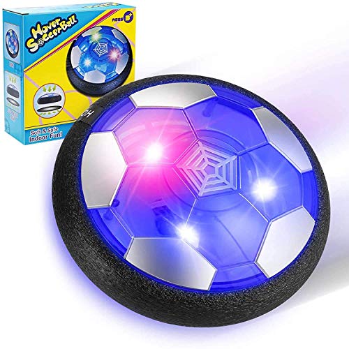 EXTSUD Balón Fútbol Flotante, Pelota de Air Fútbol con Protectores de Espuma Suave y Luces LED, Juguete Deportivo para Niños de 3-12 Años