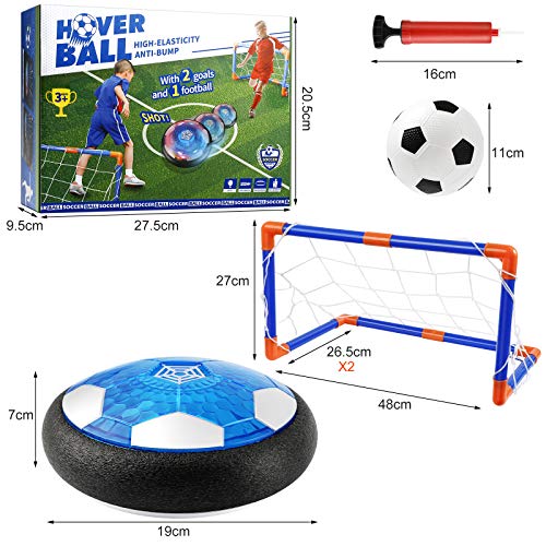 EXTSUD Balón Fútbol Flotante Pelota de Air Fútbol con Protectores de Espuma Suave y Luces LED, Juguete Deportivo para Niños de 3, 4, 5, 6, 7, 8, 9-12 Años