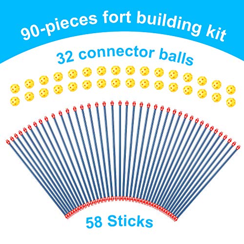 EXTSUD Juguetes de Construir Fortalezas, Juguetes de Construcción de Castillo DIY Plástico 90 Piezas Juguetes Educativos para Niños Mayores de 3 Años