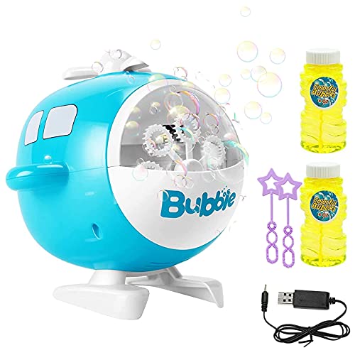 EXTSUD Máquina de Burbujas para Niños, Juguete de Baño para Bebés, con 2 Botellas de Burbujas, Regalo para Niños, Apto para Fiestas, Cumpleaños, Bodas al Aire Libre