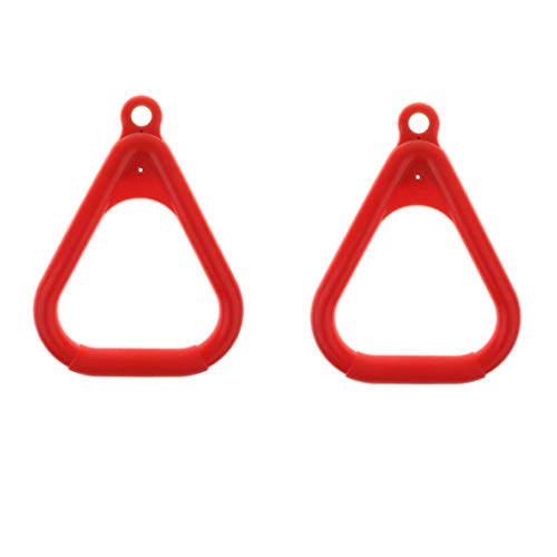 F Fityle Anillos de Gimnasia, Anillos Olímpicos, Anillos de Gimnasia, Asas de Plástico, Anillos de Gimnasia para Niños Columpios Trapecios - Rojo