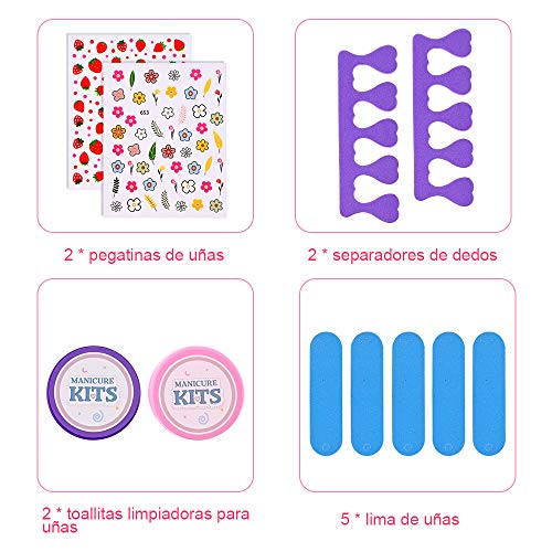 Faburo Juguete de La máquina de Uñas para Chicas, Niñas Pegatinas de Verano Autoadhesivas Regalo de Princesa para Niñas en Fiesta Cumpleaños Navidad