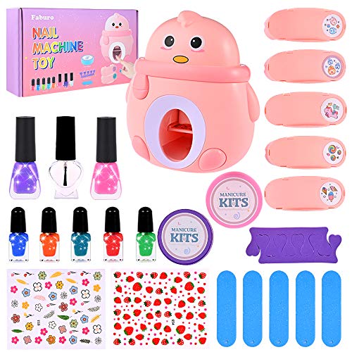 Faburo Juguete de La máquina de Uñas para Chicas, Niñas Pegatinas de Verano Autoadhesivas Regalo de Princesa para Niñas en Fiesta Cumpleaños Navidad