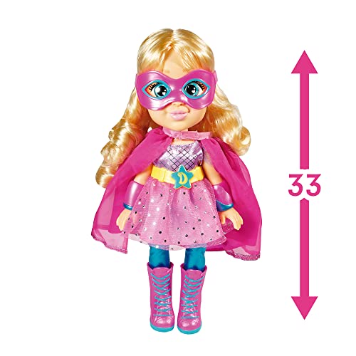 Famosa - Muñeca de Love Diana con vestido transformable de Princesa a Súper Heroína y accesorios de juego, para jugar a las aventuras de Diana, para niñas y niños mayores de 4 años (LVE07000)