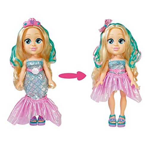 Famosa - Muñeca de Love Diana con vestido transformable de Sirena a vestido de Fiesta y accesorios de juego, para jugar a las aventuras de Diana, para niñas y niños mayores de 4 años (LVE08000)