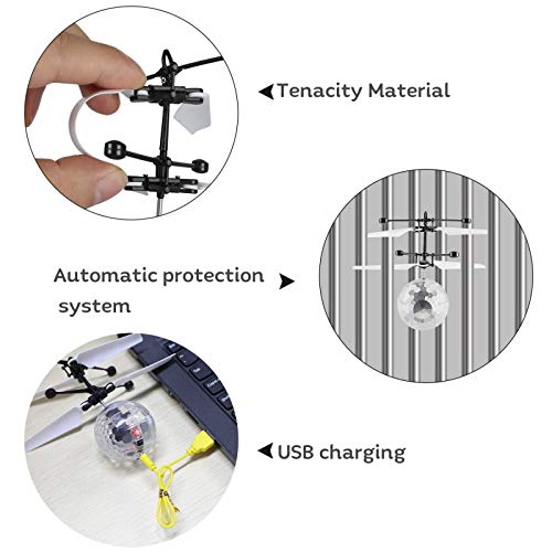 Fansteck Mini Drone, Dron Niños, Bolas Voladoras, Helicopteros Teledirigidos, Regalo para Niños Contro Remoto con Gafas de Protección Luces LED RC Infrarrojos Inducción para Niños 7+ Años Flying Toys